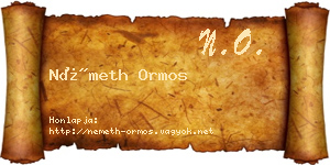 Németh Ormos névjegykártya